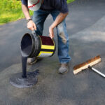 Do,It,Yourself,Home,Maintenance.,Driveway,Resealing,Repair.,Homeowner,Pours