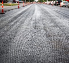 Low,Angle,Shot,Across,A,Scarified,Street,Under,Construction,With